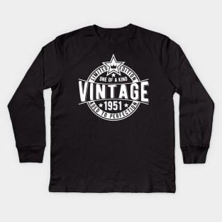 70th vintage birthday gift for him Kids Long Sleeve T-Shirt